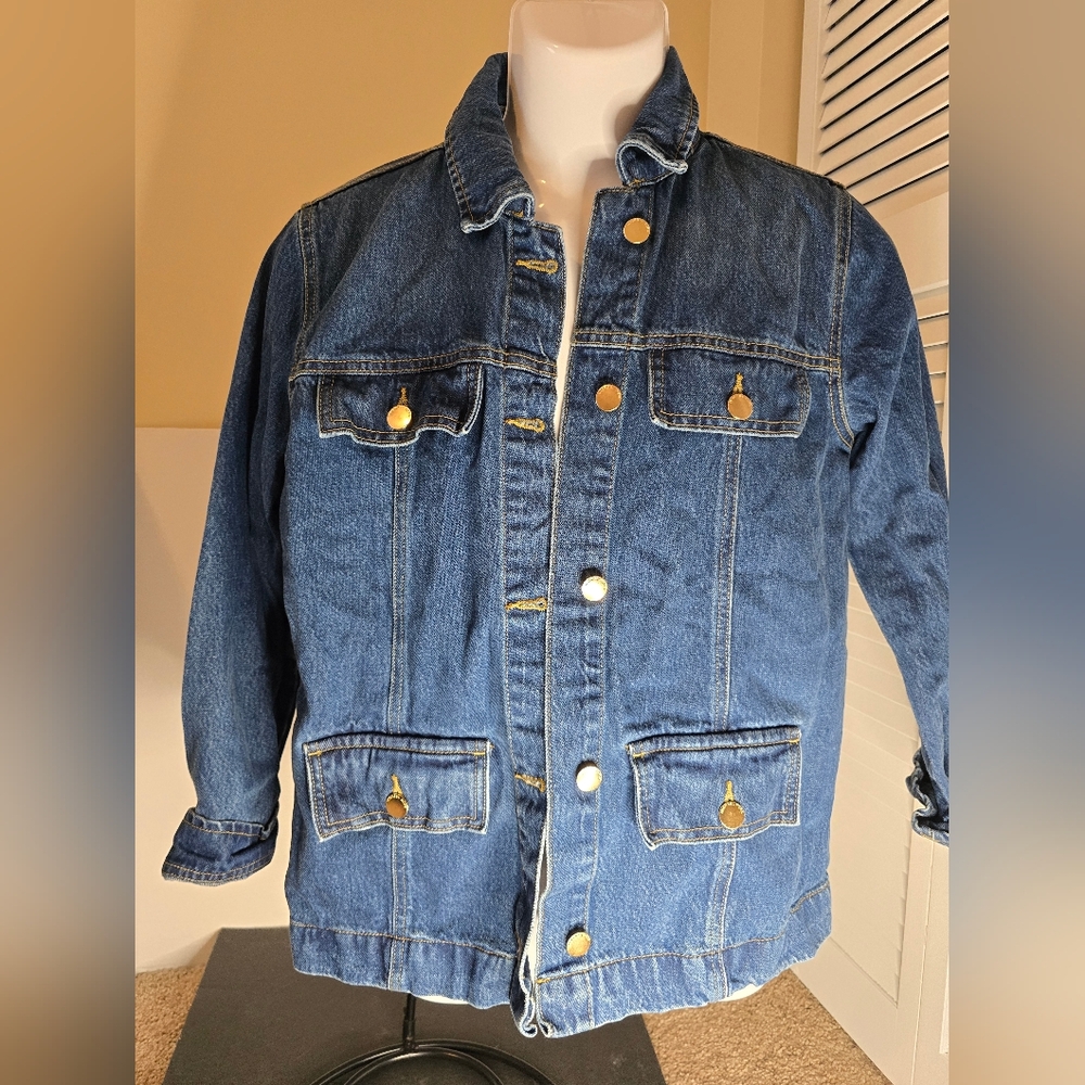 MICHAEL KORS Crop Denim Jacket Blue Women’s Sz Medium MSRP $130.00 NEW